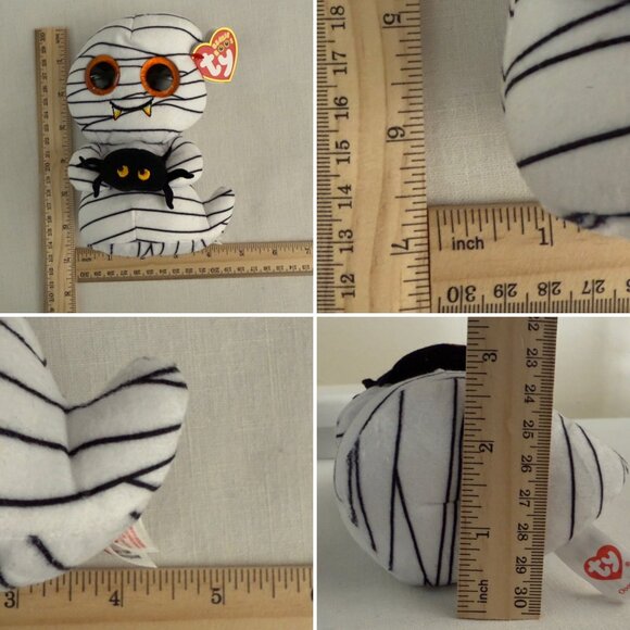 TY Beanie Boos Ooooky Mummy Plush 7 inch Halloween Spider Ghost Toy - Picture 6 of 10